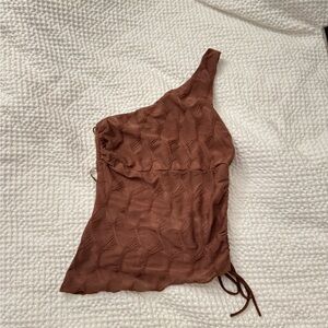 UO brown shoulder top